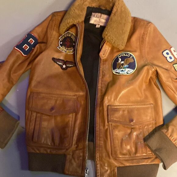 Size XS Wilson’s Vintage USA Leather Flight Bomber Jacket - Picture 3 of 5